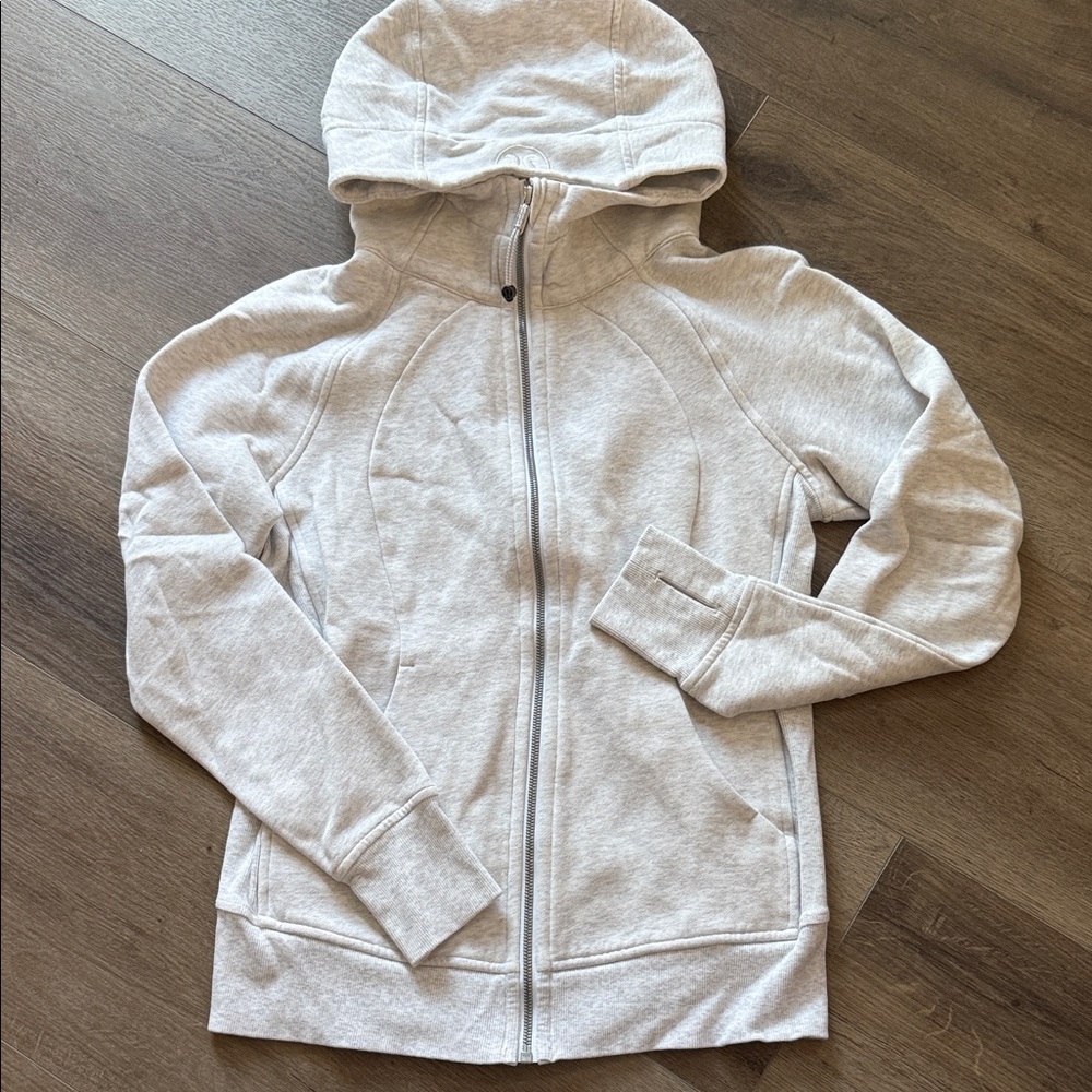 Lululemon scuba zip up light grey
